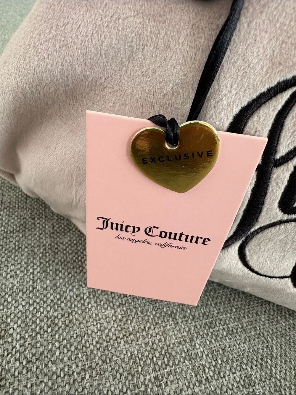 Juicy Couture Pink and Black Logo Shoulder Bag with Gold Accent